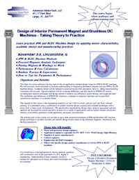Design of Interior Permanent Magnet and Brushless DC Machines